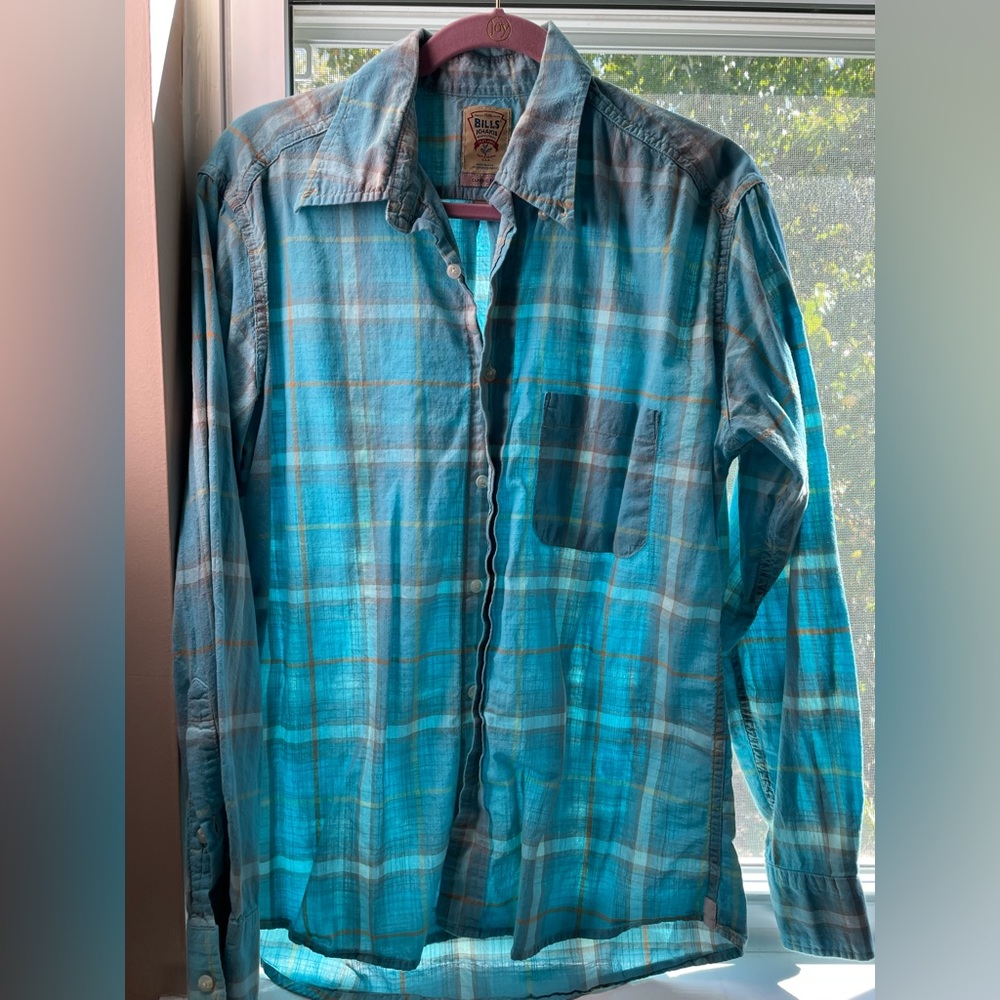 Men’s Blue Button Down Medium Bill’s Kakhis